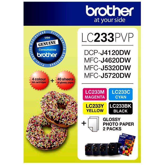 Brother OEM LC-233 B/ C/M/Y Value Pack - Click to enlarge