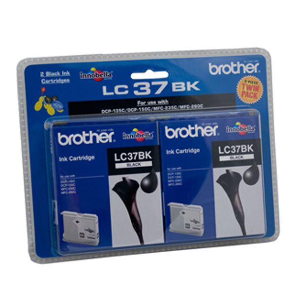 Brother OEM LC-37 Black Twin Pack - Click to enlarge