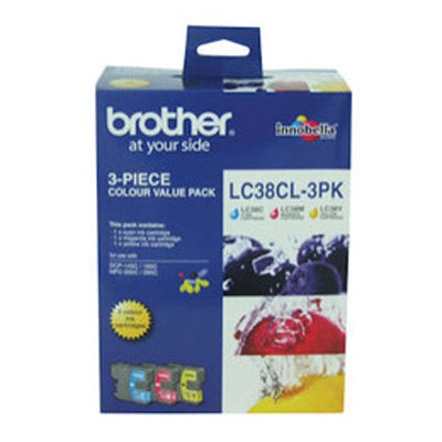 Brother OEM LC-38 C/M/Y Colour Pack - Click to enlarge