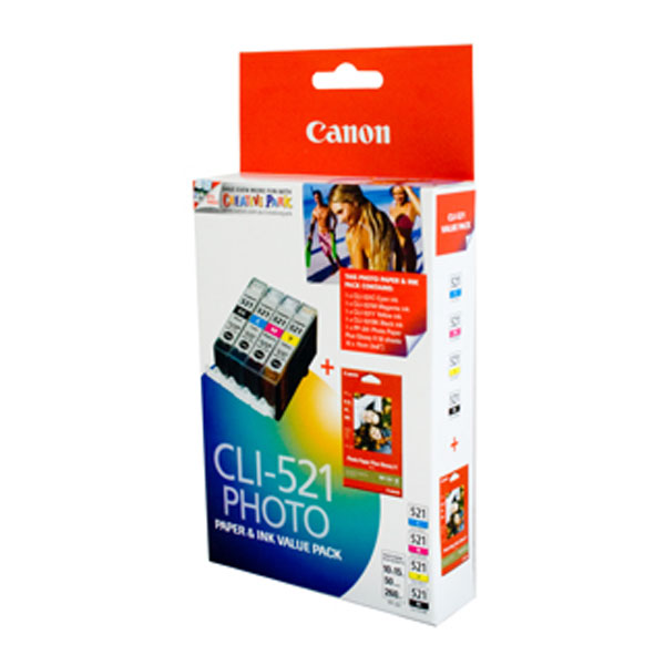 Canon OEM CLI-521 Value Pack (4 Pk) Inkj - Click to enlarge