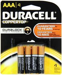Duracell Batteries AAA 4 Pack - Click to enlarge