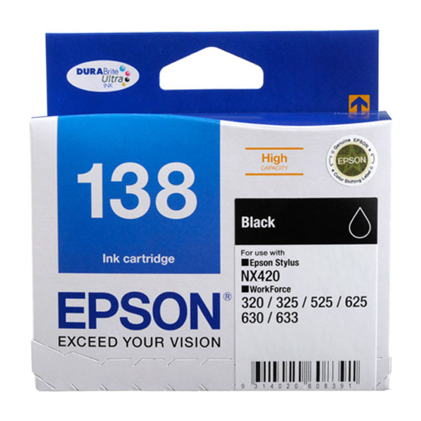Epson OEM T1381 (138) HY Ink Black - Click to enlarge