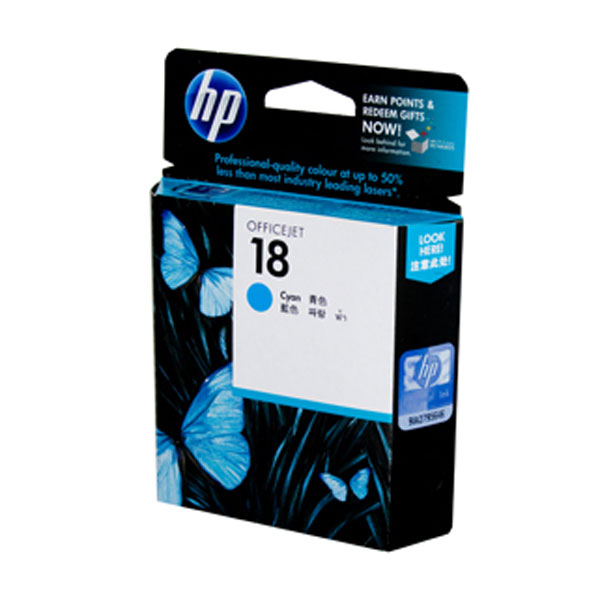 HP OEM #18 C4937A Cyan Inkjet - Click to enlarge