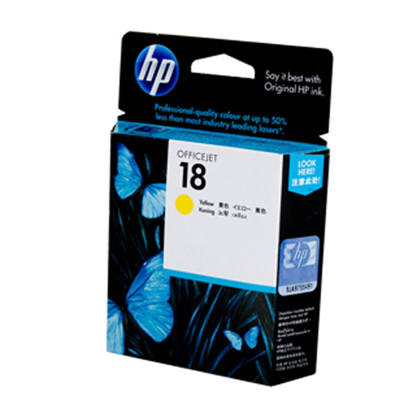 HP OEM #18 C4939A Yellow Inkjet - Click to enlarge