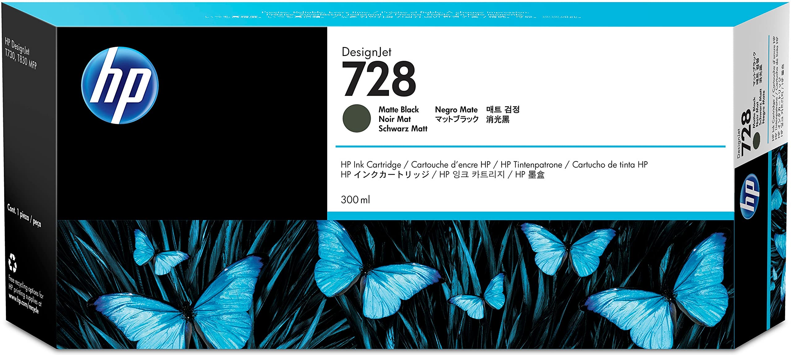 HP OEM #728 3WX30A Matte Black Inkjet - Click to enlarge
