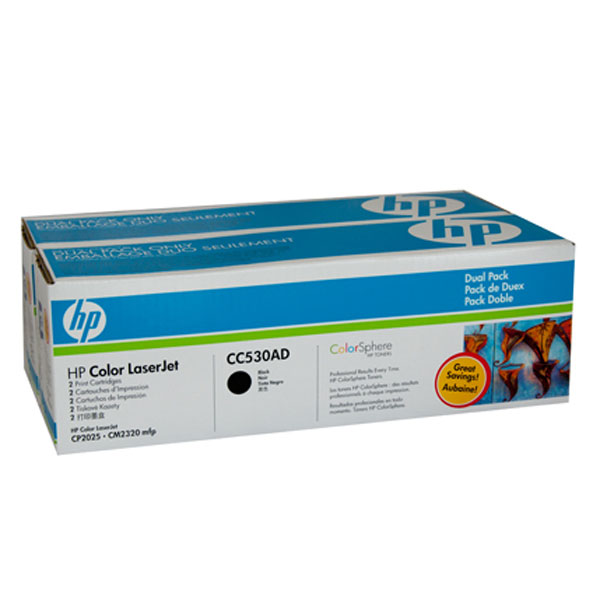 HP OEM CC530AD Toner Twin Pack - Click to enlarge