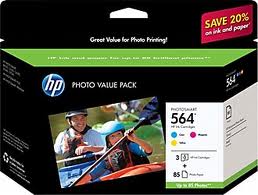 HP OEM #564 Photo Value Pk C/M/Y + Paper - Click to enlarge