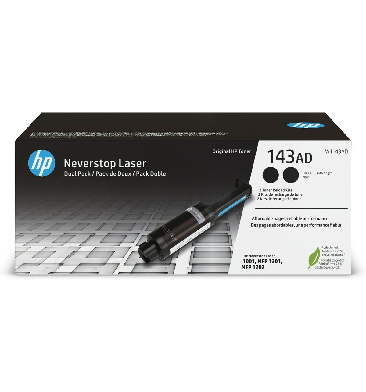 HP OEM W1143AD (#143A) Twin Black Toner - Click to enlarge