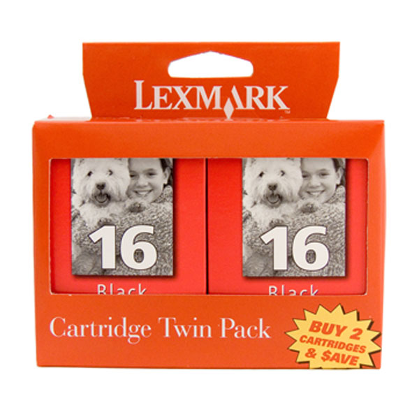 Lexmark OEM #16 Black Inkjet Twin Pack - Click to enlarge