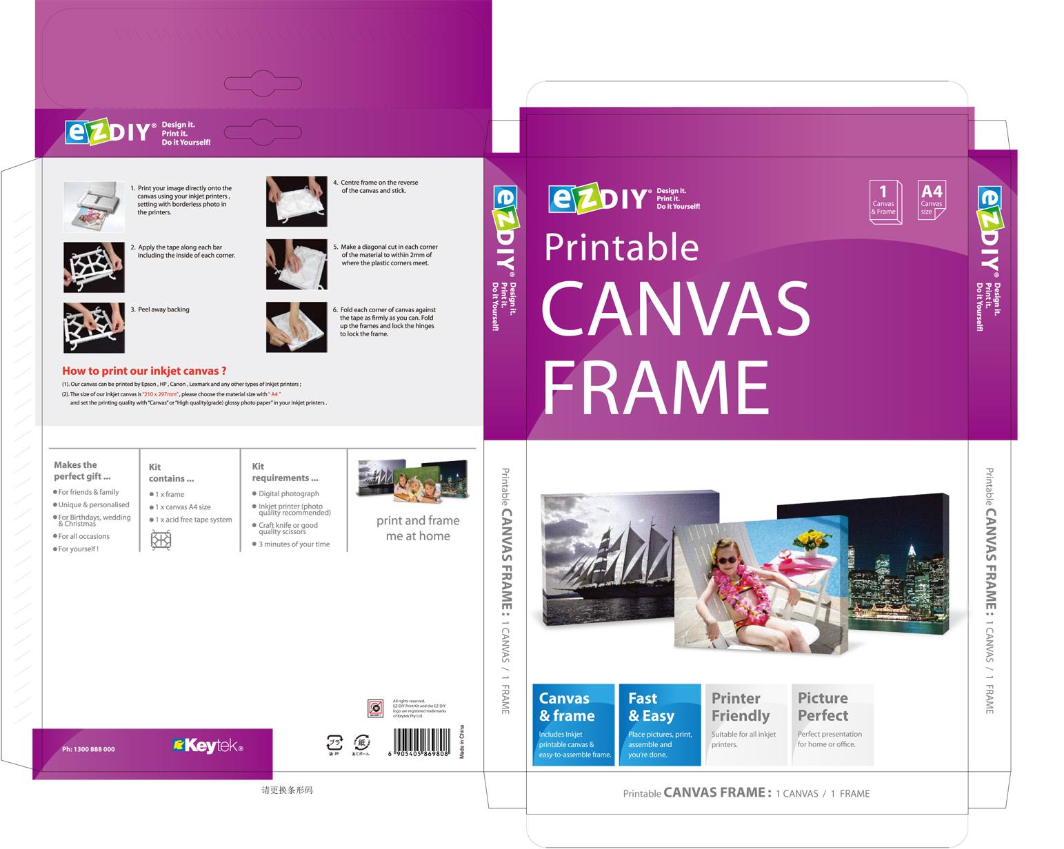 DIY Printable Canvas Frame A4 - Click for more info